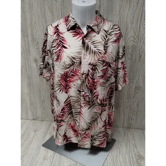 Tasso Elba Other - Tasso‎ Elba Mens Shirt XL Short Sleeve Pocket Palm Leaves Fun Casual Summer
